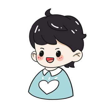 卡通可爱小男孩头像手绘图