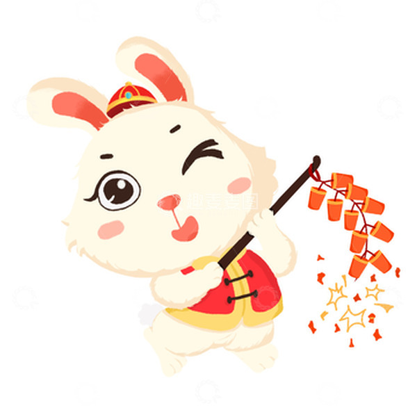 源文件下载【趣麦麦图】白色轻质感兔年生肖手绘插画