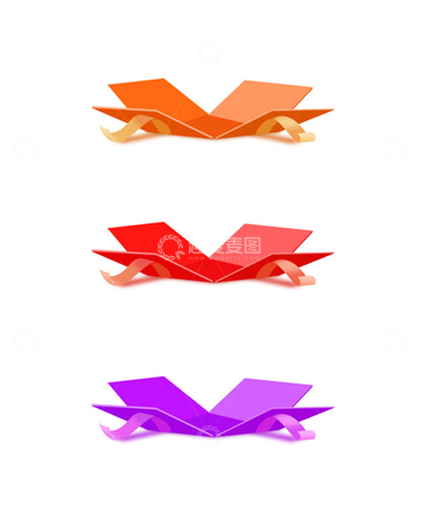 源文件下载【趣麦麦图】双十一活动打开的礼盒促销元素丝带