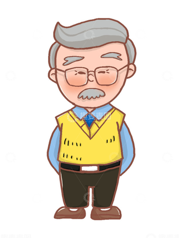 源文件下载【趣麦麦图】老爷爷卡通人物