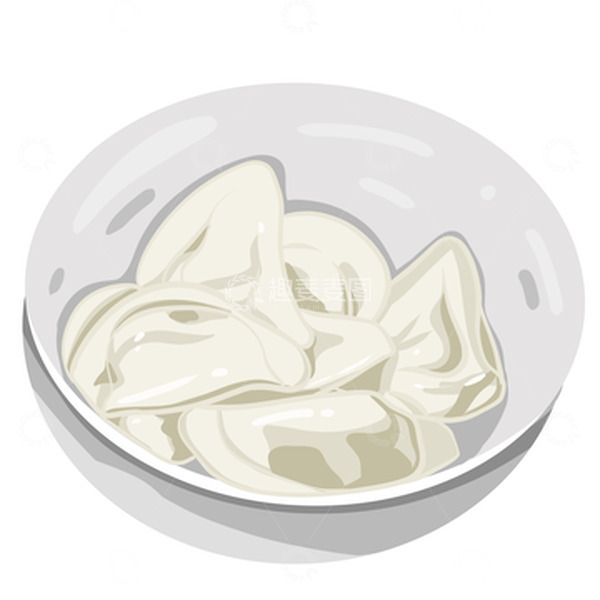 源文件下载【趣麦麦图】白色水饺饺子一碗饺子美食使立冬手绘