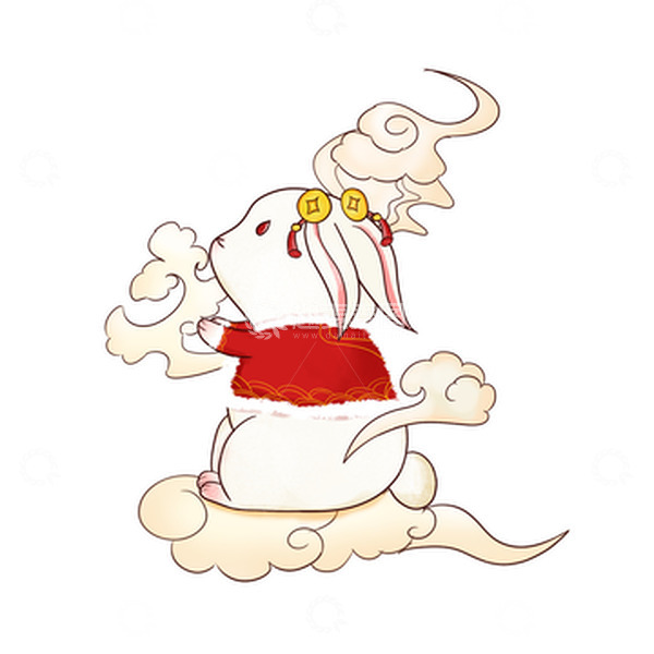 源文件下载【趣麦麦图】红色新年兔年生肖兔子手绘元素