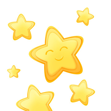 黄色可爱的星星元素