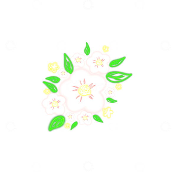 源文件下载【趣麦麦图】粉色发光小花植物花草装饰手绘