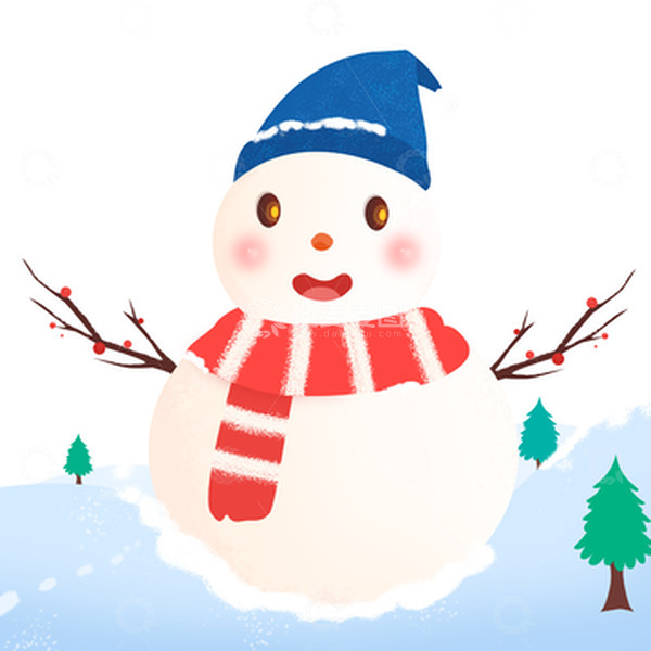 源文件下载【趣麦麦图】冬天堆雪人节日元素
