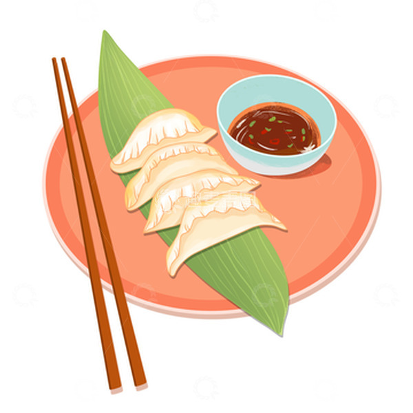 源文件下载【趣麦麦图】简约手绘立冬饺子美食元素