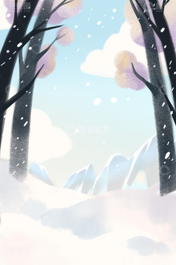 源文件下载【趣麦麦图】-立冬扁平插画背景