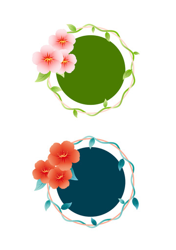 鲜花藤蔓婚礼节日花环装饰边框