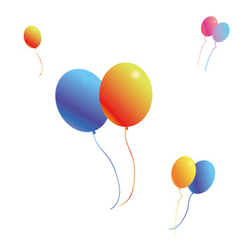 彩色渐变氛围气球