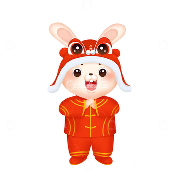 源文件下载【趣麦麦图】红色喜庆元旦过年拜年兔子兔年生肖