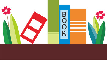 简约风格色花草学校学生棕色书桌