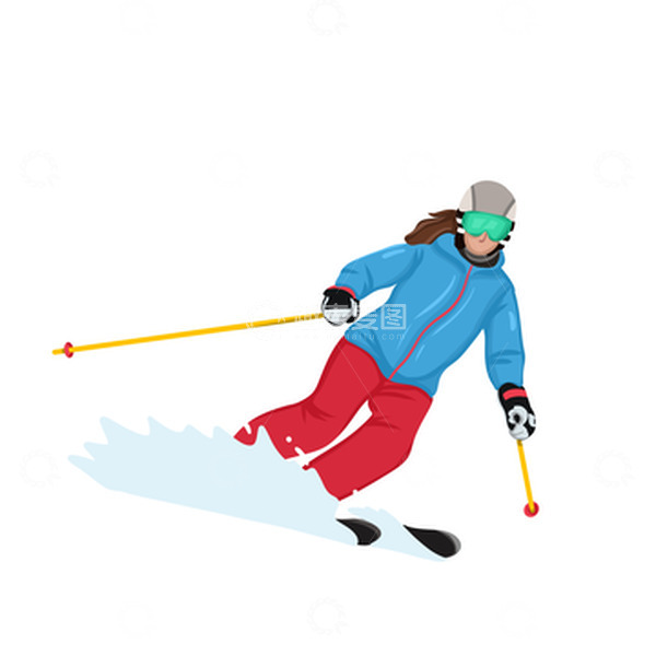 源文件下载【趣麦麦图】-立冬滑雪滑雪运动手绘冬天插画元素