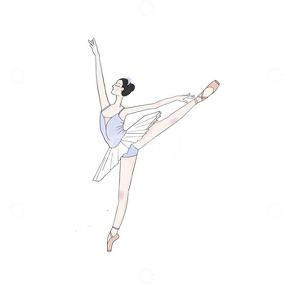 源文件下载【趣麦麦图】跳芭蕾舞蹈女生足尖鞋