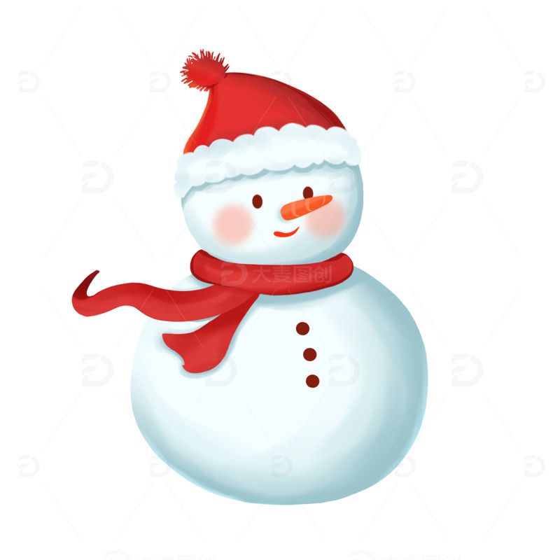 源文件下载【趣麦麦图】手绘立冬可爱卡通雪人海报装饰元素