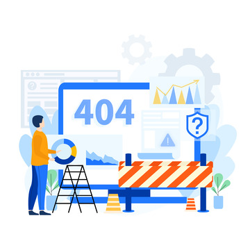 科技互联网办公软件网页404暂无信息插画