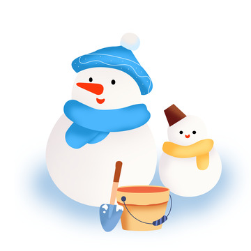 小清新立冬堆雪人