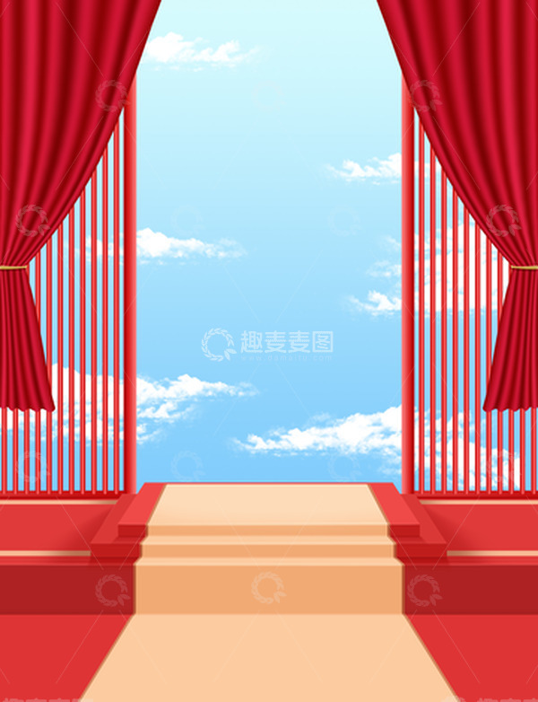 源文件下载【趣麦麦图】红色古风场景双十一电商大促3D立体背景