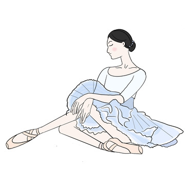 坐着穿足尖鞋舞蹈芭蕾女生培训