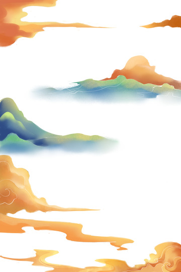 新国风祥云与青山