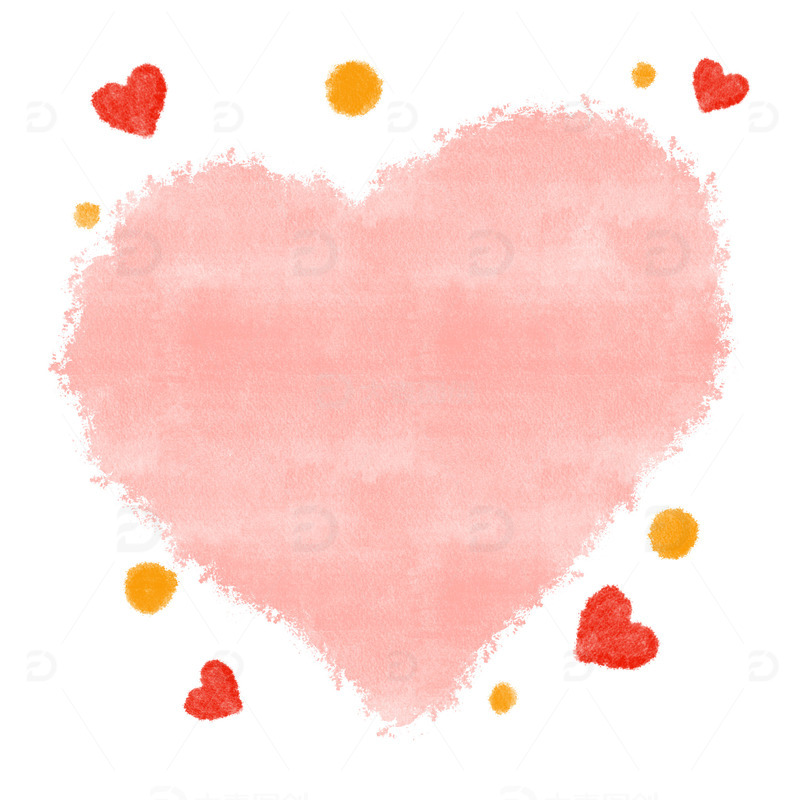 粉色爱心装饰边框可爱少女手绘