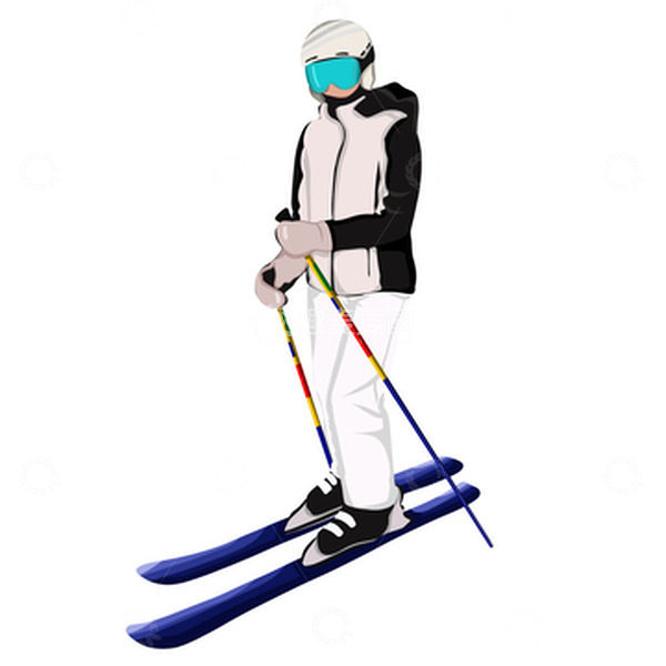 源文件下载【趣麦麦图】手绘滑雪的人立冬冬天运动
