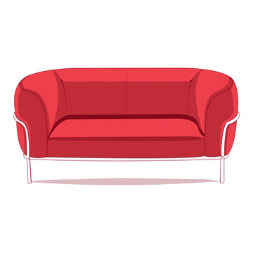 家具红色沙发插画