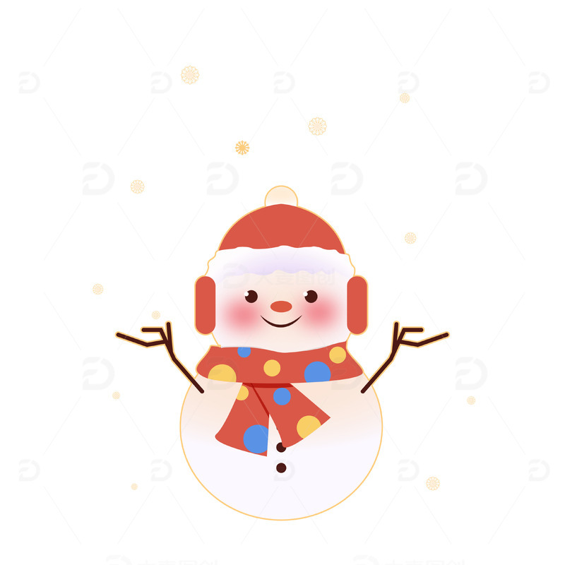 白色温馨可爱雪人元素