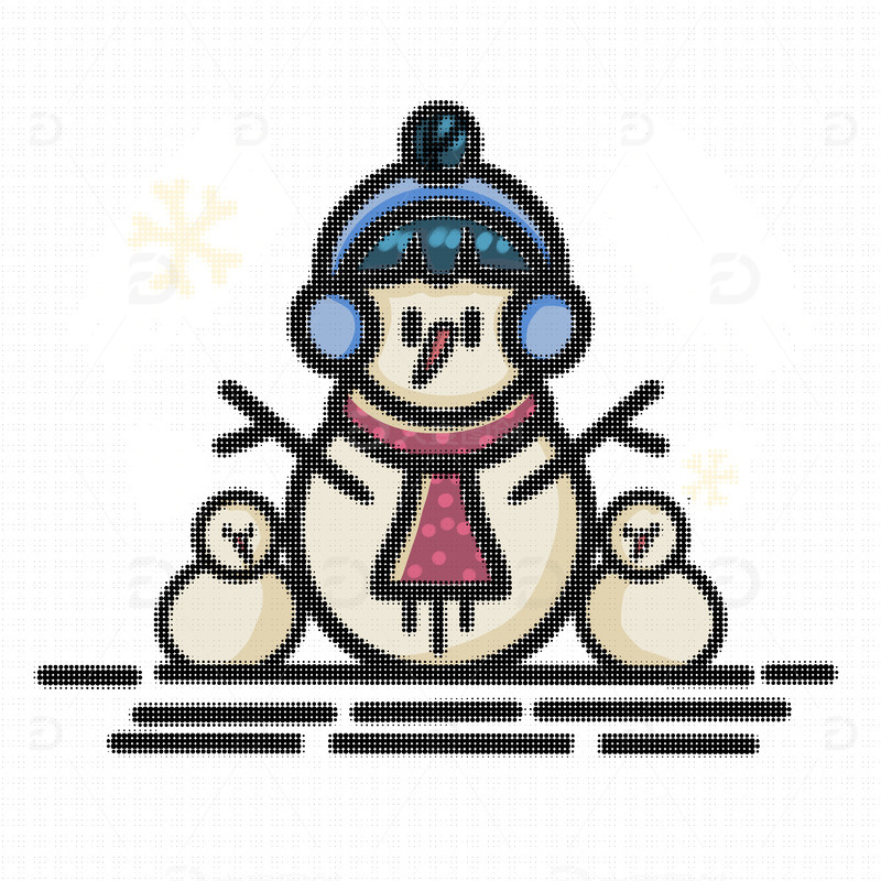 源文件下载【趣麦麦图】马赛克可爱小雪人素材