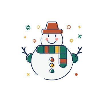 MBE风卡通可爱雪人元素