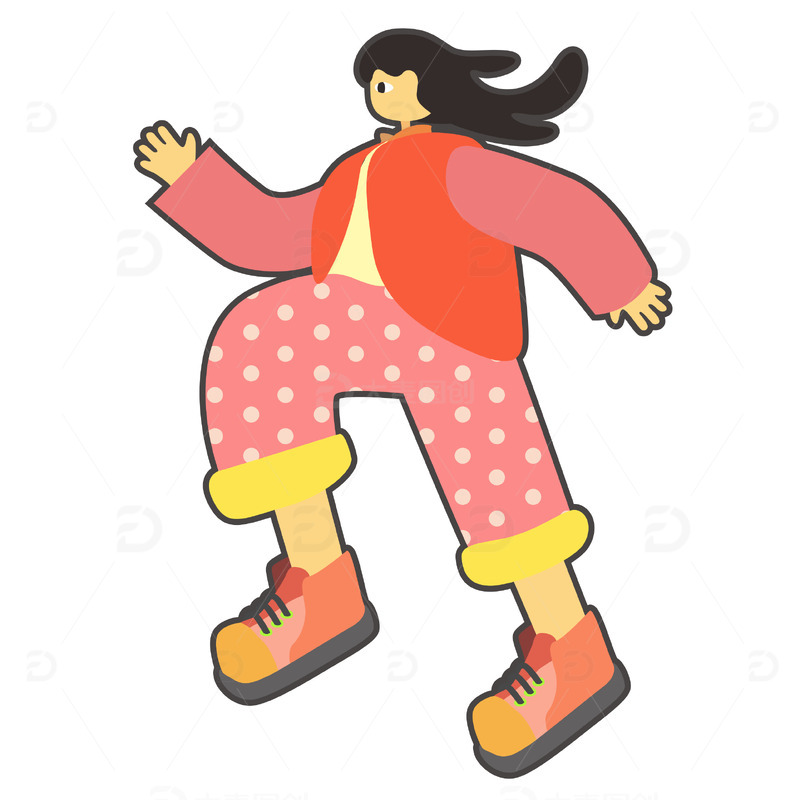 扁平风运动女性流行人物