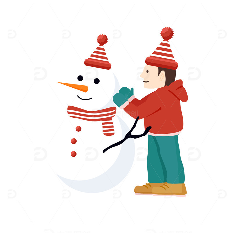 立冬堆雪人元素