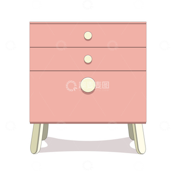 源文件下载【趣麦麦图】家具柜子边柜床头柜插画
