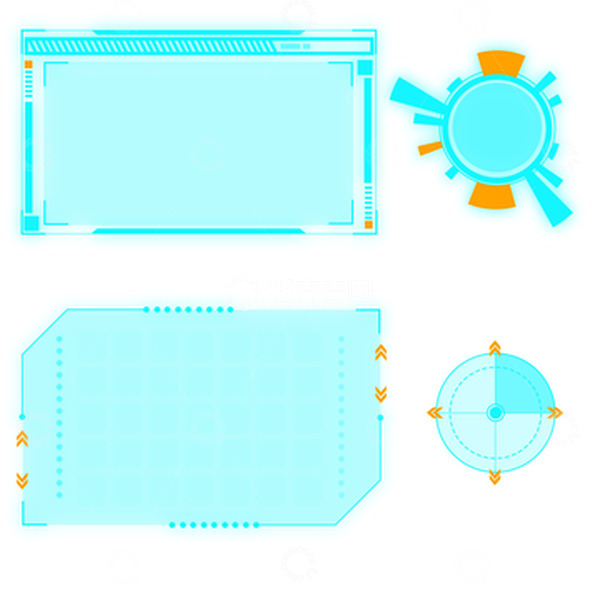 源文件下载【趣麦麦图】蓝色科技感智能图框