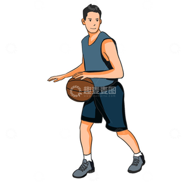 源文件下载【趣麦麦图】篮球 男生 锻炼 比赛 运动 平面素材