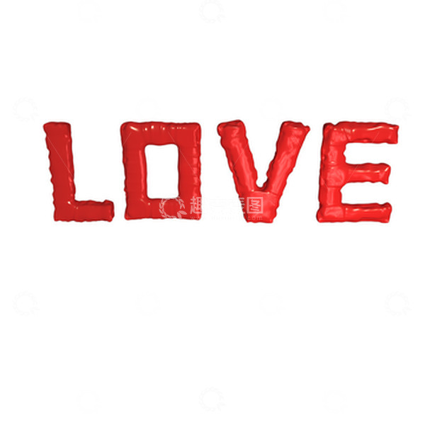 源文件下载【趣麦麦图】-红色气球字LOVE节日气球字体