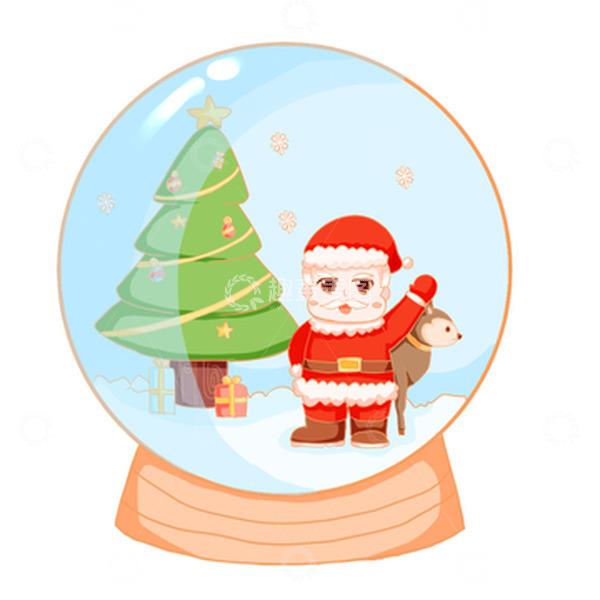 源文件下载【趣麦麦图】圣诞节雪地圣诞老人麋鹿圣诞树雪花元素