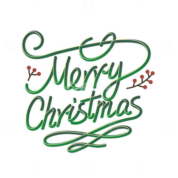 源文件下载【趣麦麦图】圣诞节快乐英文花体艺术字