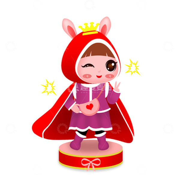 源文件下载【趣麦麦图】红色手绘兔年生肖兔子拍照