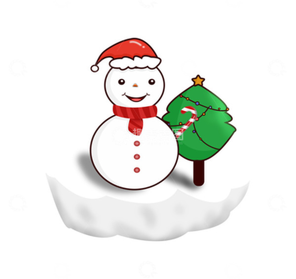 源文件下载【趣麦麦图】圣诞节雪人手绘圣诞树元素