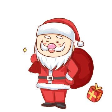 圣诞老人手绘卡通头像素材