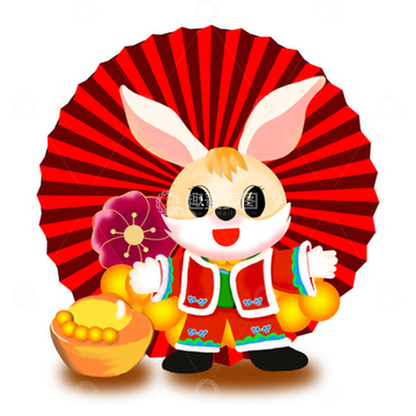 源文件下载【趣麦麦图】手绘新年兔子兔年大吉