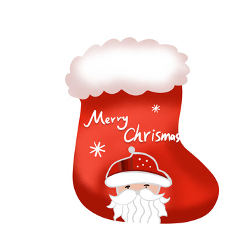 红色手绘插画圣诞节圣诞袜