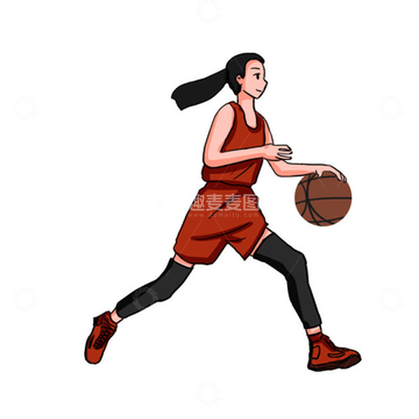 源文件下载【趣麦麦图】-篮球运动女生比赛活动锻炼