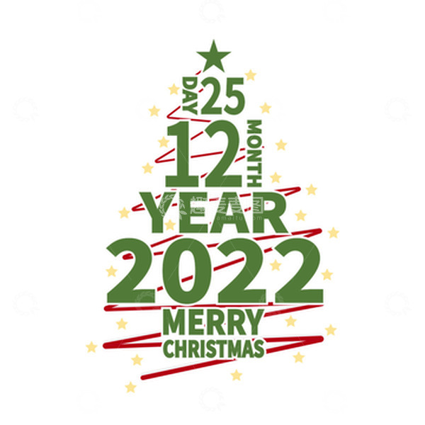 源文件下载【趣麦麦图】圣诞节圣诞树标题艺术字