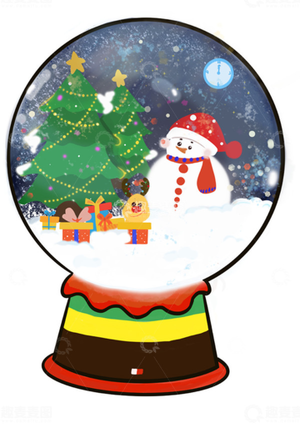 源文件下载【趣麦麦图】圣诞平安夜水晶球