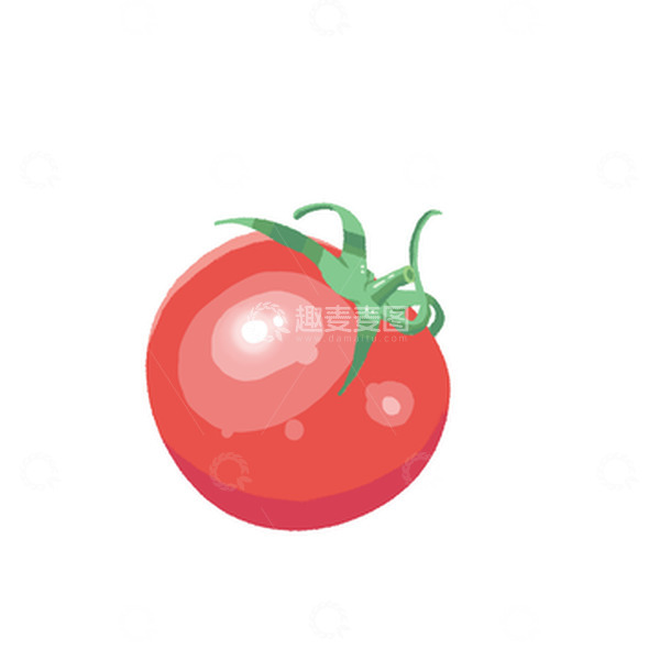 源文件下载【趣麦麦图】红色扁平美味可口新鲜水果蔬菜番茄手绘图