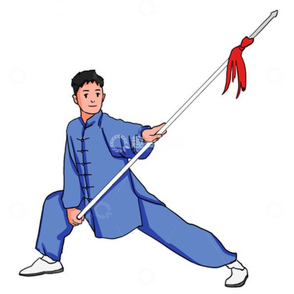 源文件下载【趣麦麦图】武术比赛活动锻炼红缨枪 人物