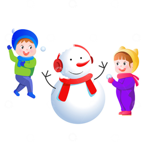 源文件下载【趣麦麦图】矢量卡通人物可爱小朋友堆雪人立冬元素