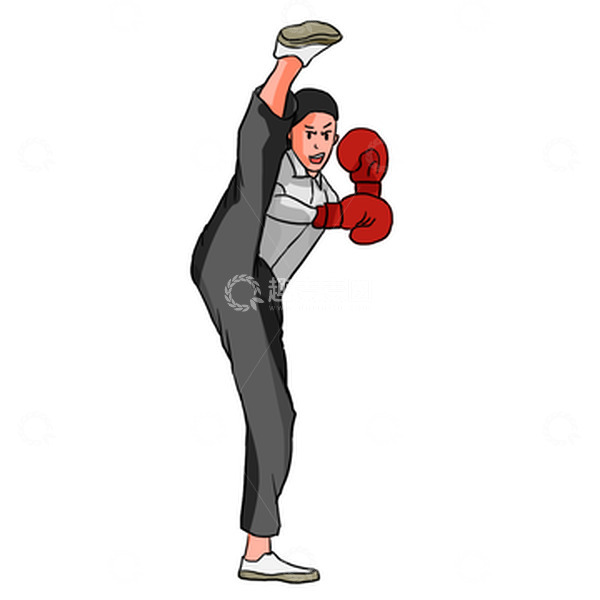 源文件下载【趣麦麦图】跆拳道打拳武术锻炼比赛健身