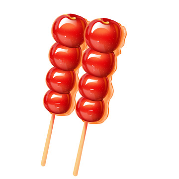 红色糖葫芦手绘图